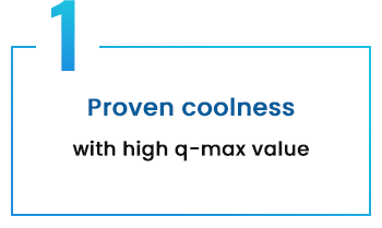 Proven coolness with high q-max value