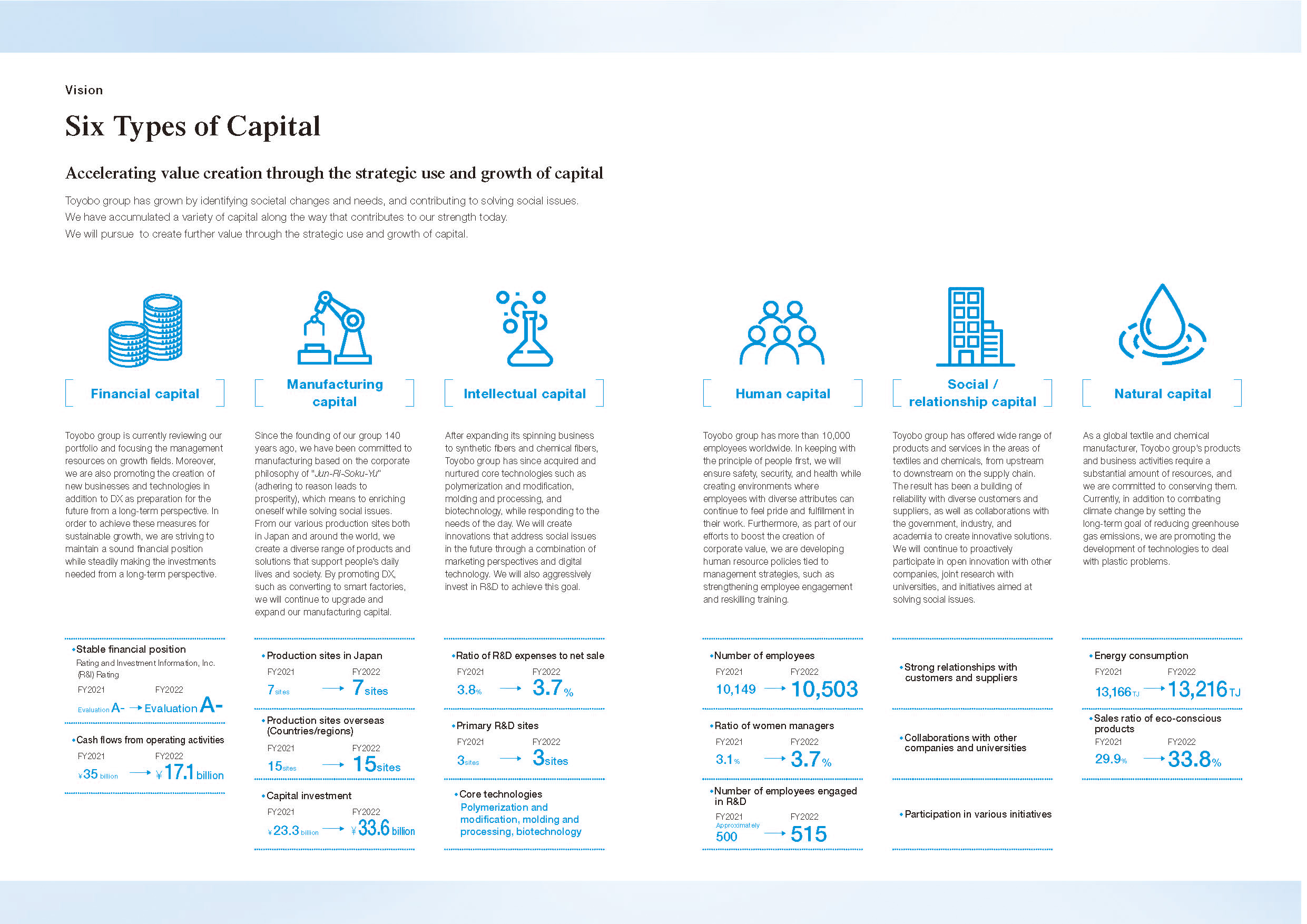 Six Types of Capital in the Integrate Report 2022