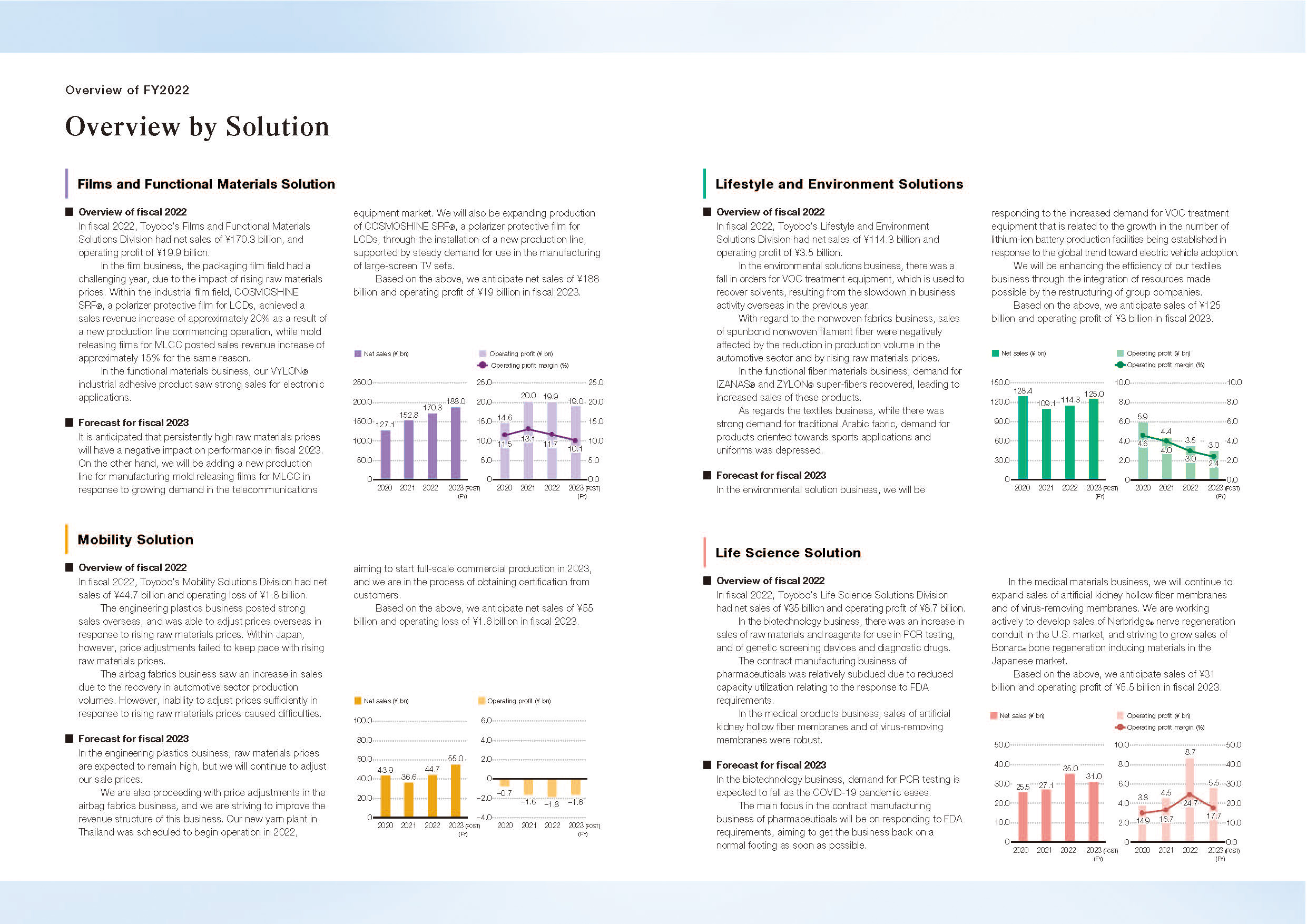 Overview by Solution Business in the Integrate Report 2022 (353KB)